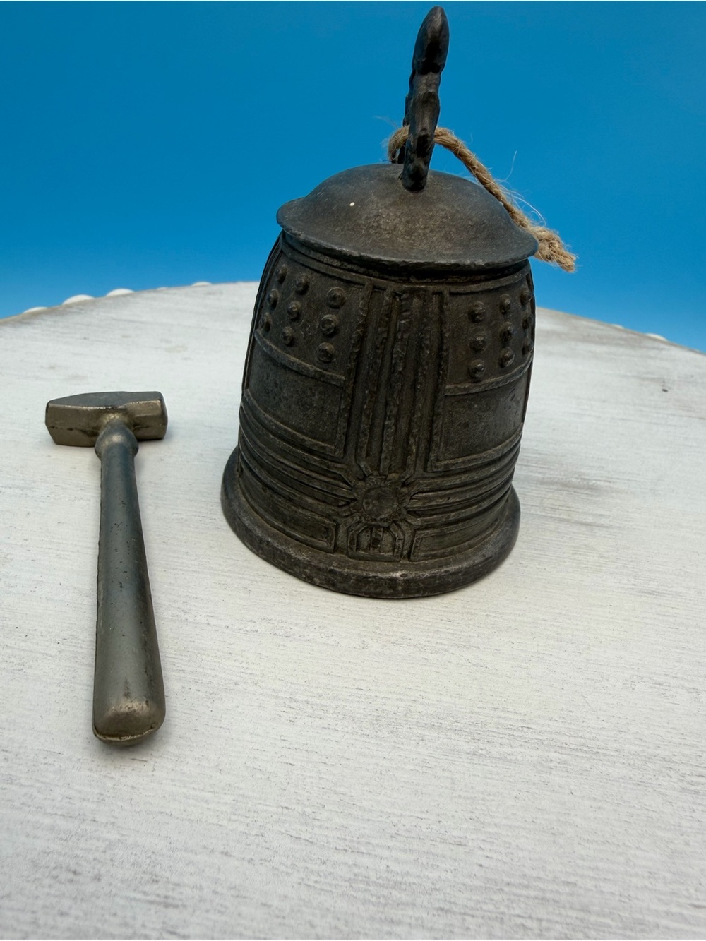 Antique Patinated Bronze/Cast Metal Japanese Buddhist Meditation Temple Bell